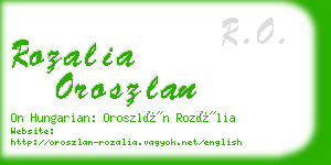 rozalia oroszlan business card